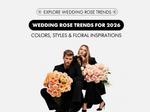 Explore the top wedding rose trends for 2026, including garden roses, floral ceiling arrangements, bold color palettes, and premium Ecuadorian roses for weddings.