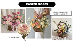 Collage of easter spring flowers