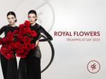 Models posing with Mamma Mia roses
