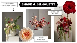 Modern floral design on shape and silhouette