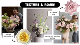 Modern floral design collage on texture.