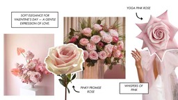 Valentine's Day pink roses collage